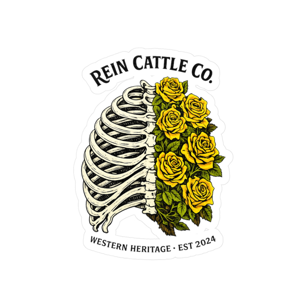 Ribs and Roses Sticker