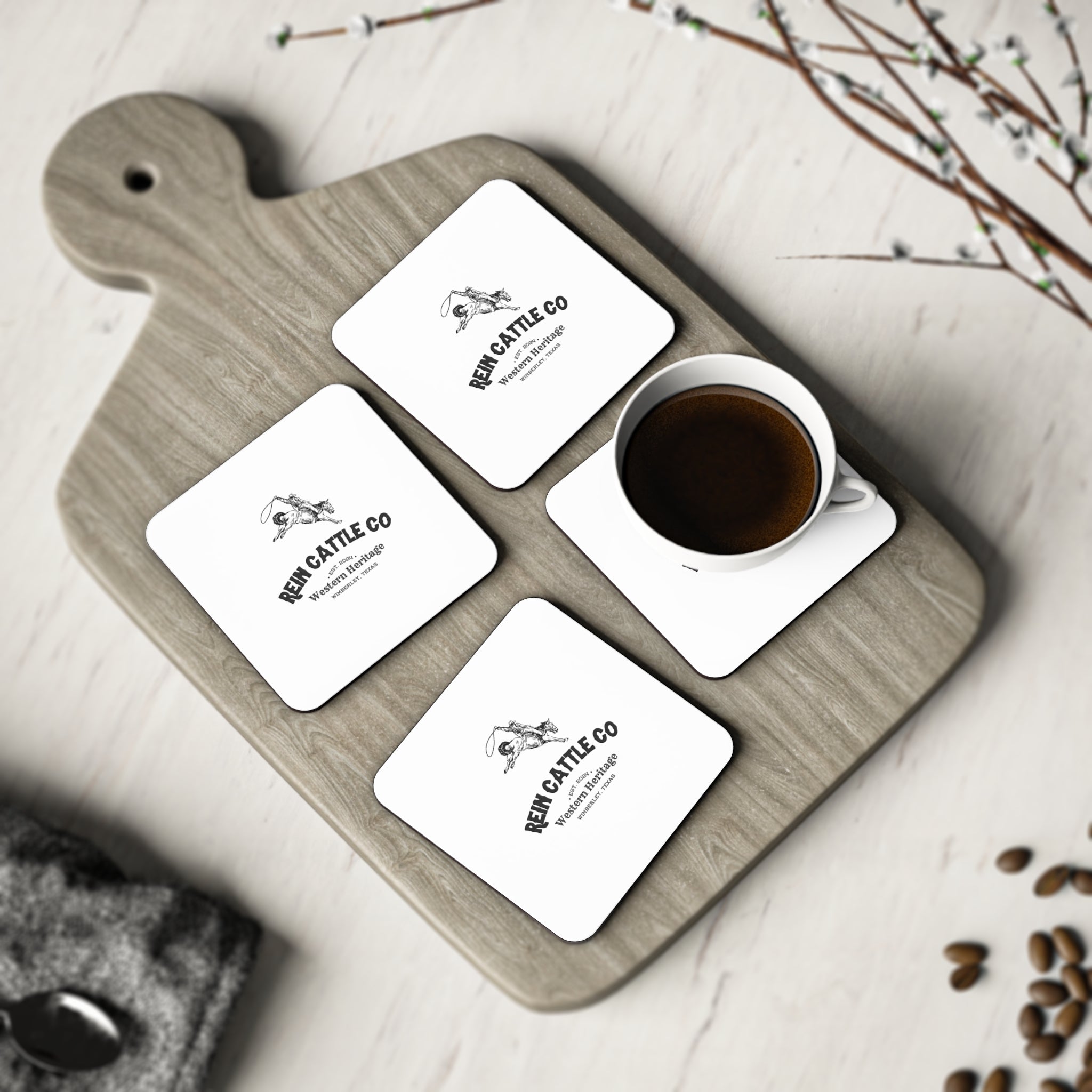 The Bronc Square Coasters